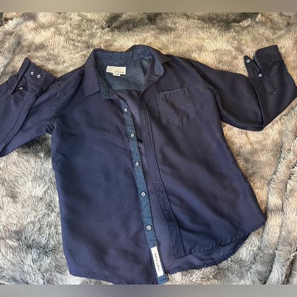 Boys navy blue button down shirt - Picture 5 of 5